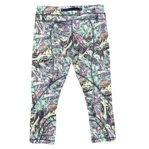 Lululemon Size‎ 8 Leggings Abstract Print Athletic Yoga Pants Green Purple Multi